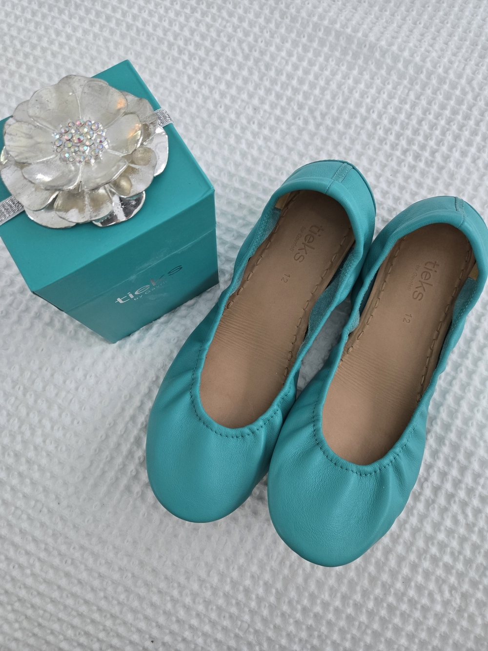 Tiek Blue Classic Leather Ballet Flats Size 12 - Picture 1 of 7